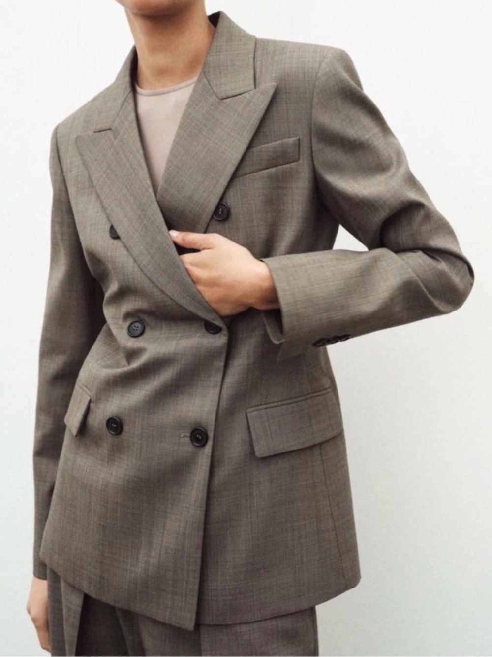 Zara Women’s Wool Blend Double Breasted Blazer/Jacket Brown Sz XS NWT